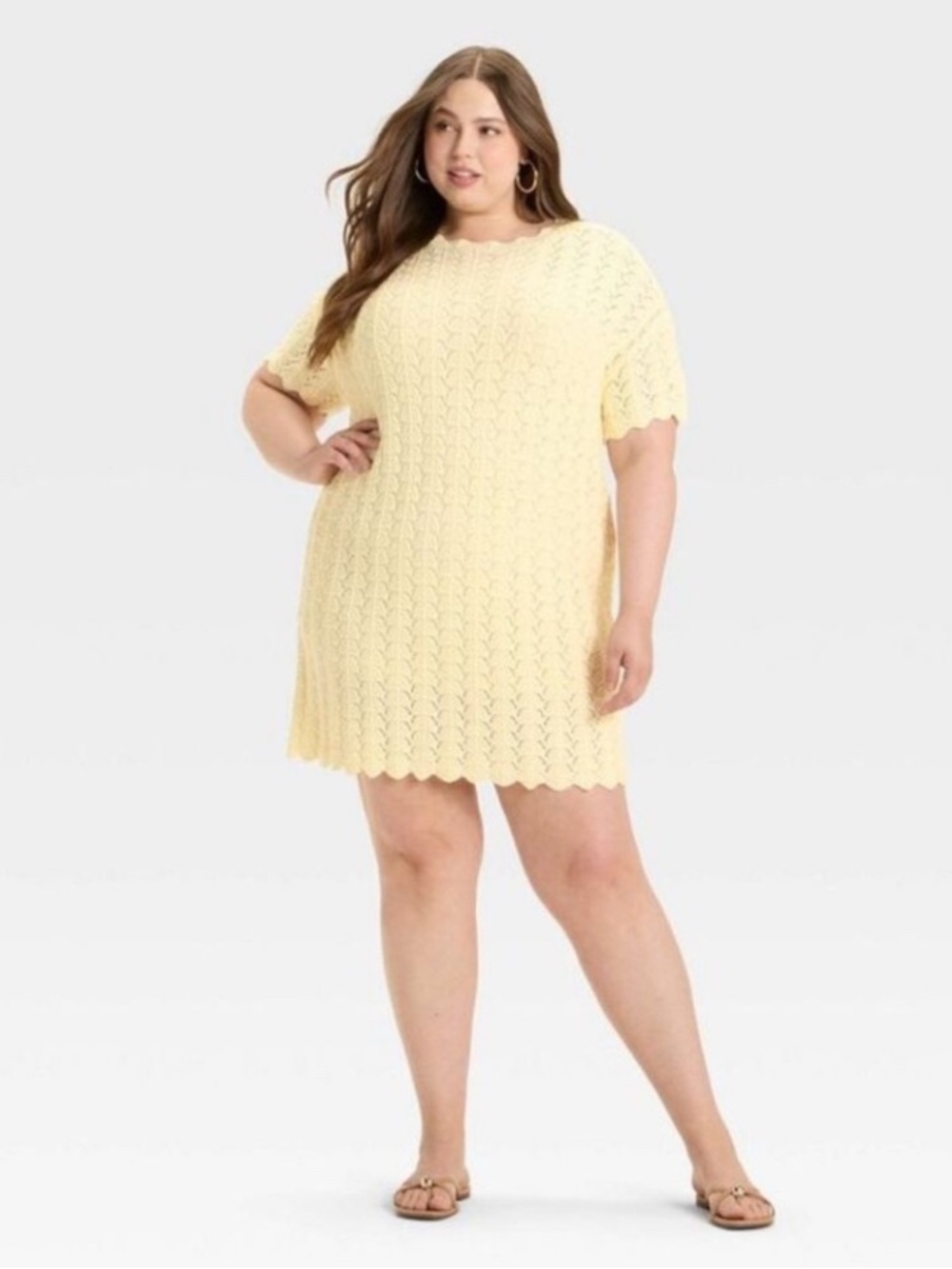 A New Day Plus-Size yellow cream dress size 1X. New without tags.